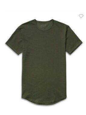 BYLT Basics Drop-Cut LUX Tee Large Green Curved Hem T Shirt